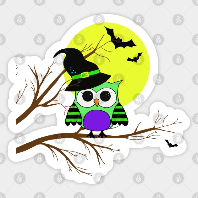 Trick Owl Treat Sticker by GalartCreations